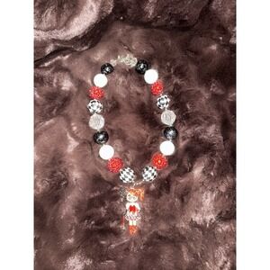 Harley Quinn Handmade Necklace Pre Owned Large Bead Necklace